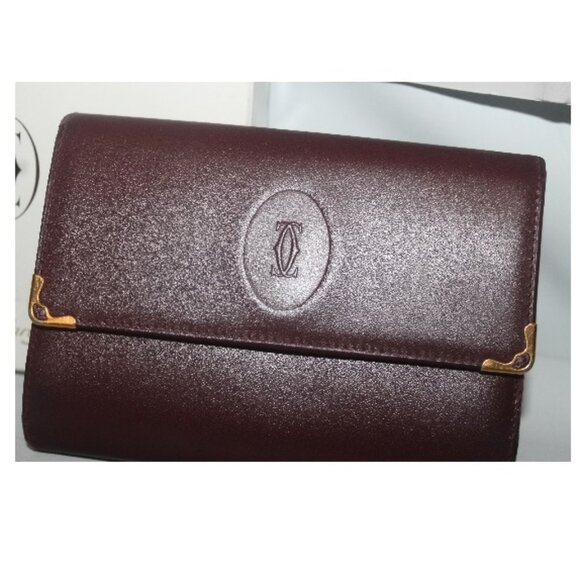 $940 Lk New Cartier Kiss Lock Wallet w Note Pad Box Auth Card Felt Protector - Picture 2 of 13